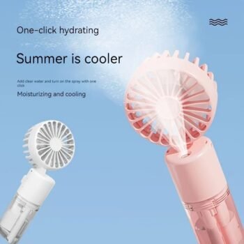 Foldable 180° Mist Fan – Rechargeable Handheld Cooling Fan with Humidifier for Desk, Travel & Outdoor Use